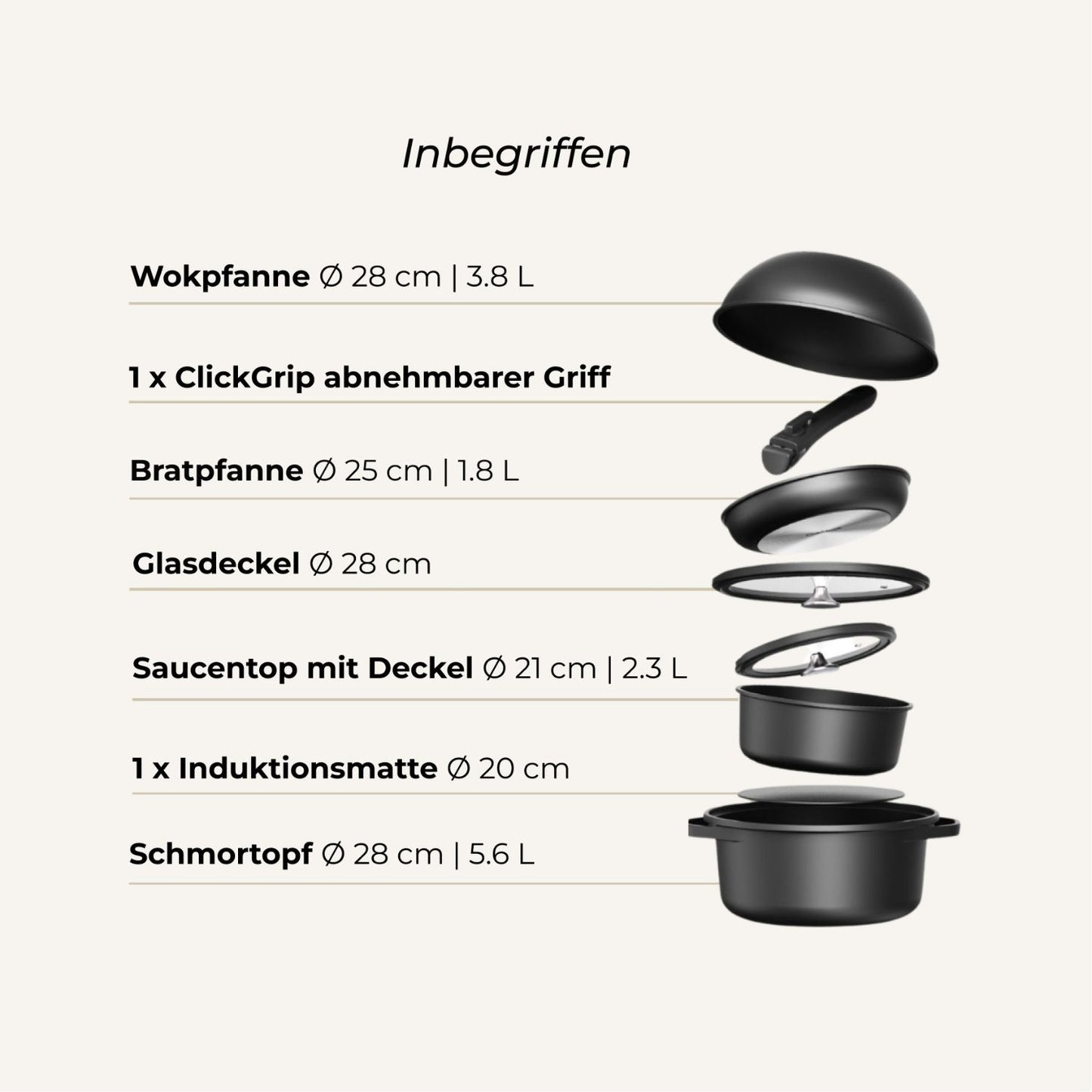 CuliStack Pfannenset Lifestyle in moderner Küche