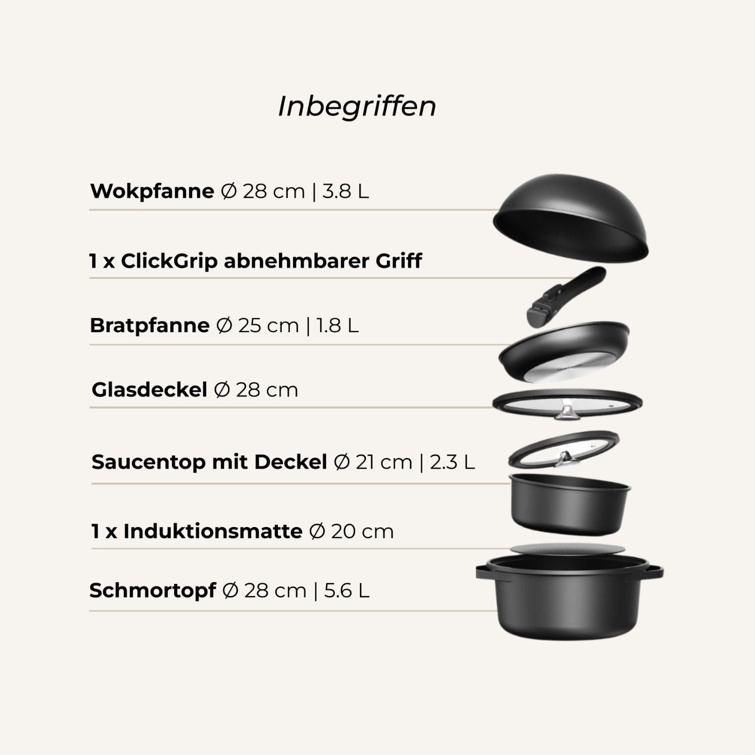 CuliStack Pfannenset Lifestyle in moderner Küche