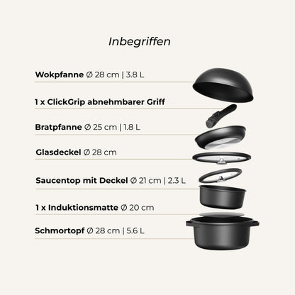 CuliStack Pfannenset Lifestyle in moderner Küche
