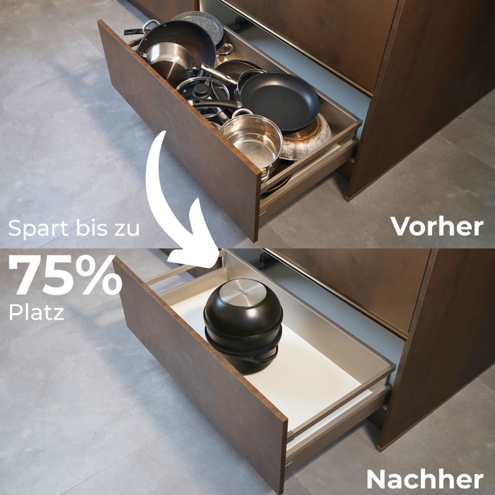 Spart bis zu 75% platz